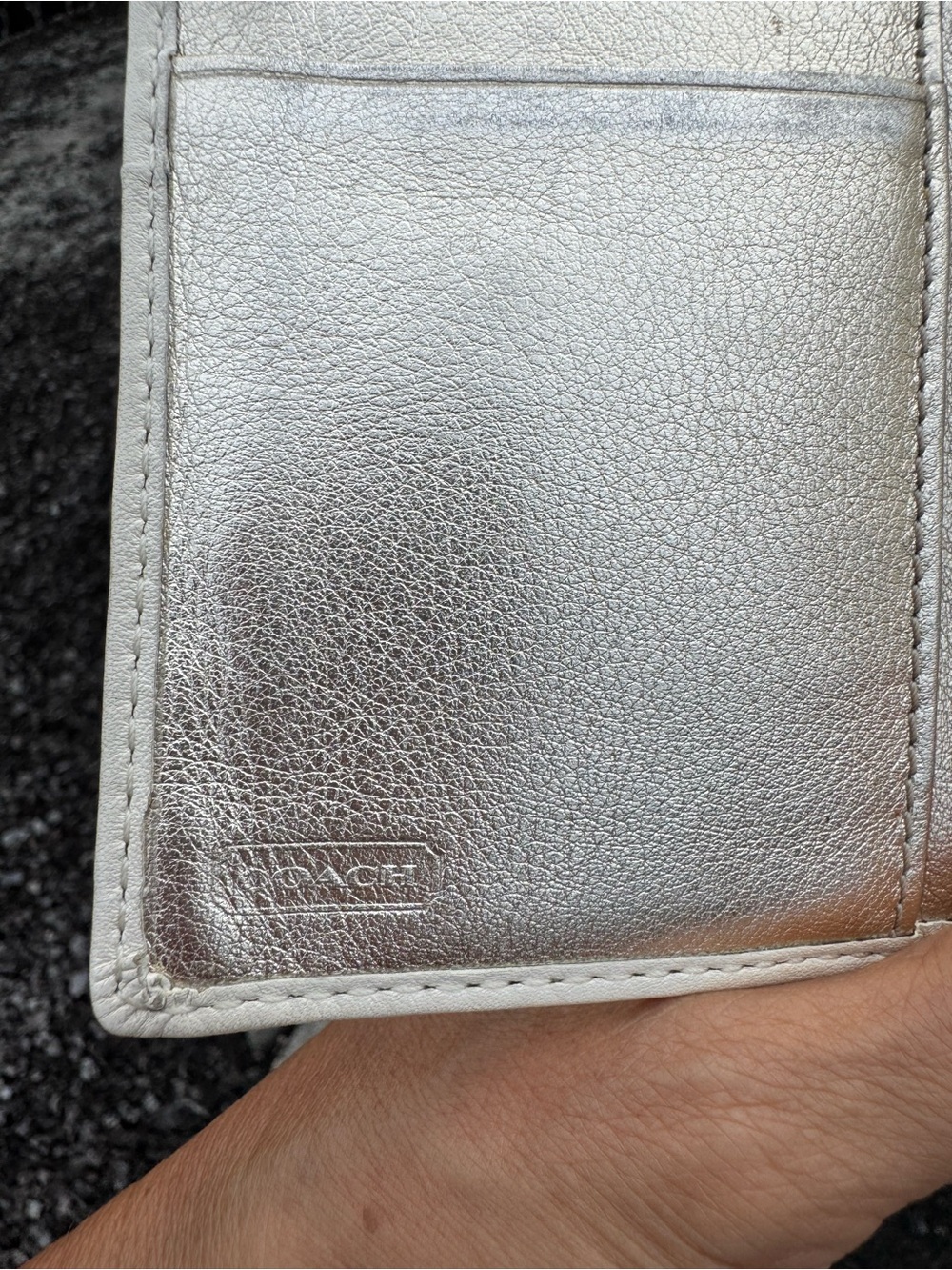 Coach Soho Metallic Ivory Leather Bifold Wallet Y2K With COA - Picture 9 of 11